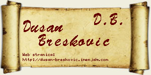 Dušan Brešković vizit kartica